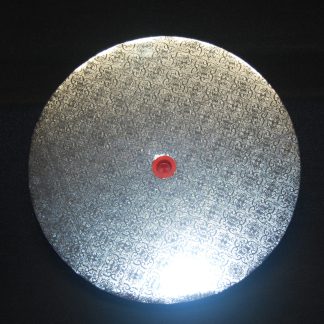 Disposable Base 10" Silver Foil with red coupling and 4 adhesive feet for bottom